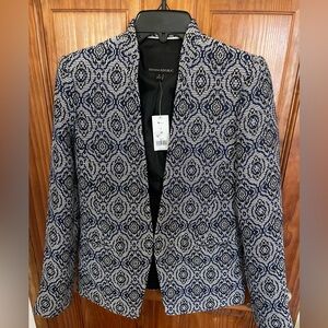 Patterned Banana Republic blazer with a hook closure